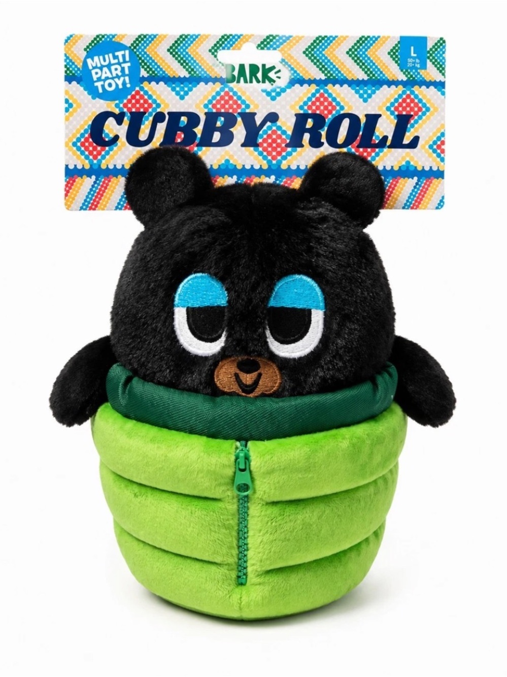 Bark ‘Cubby Roll’ Black Bear Plush Dog Toy